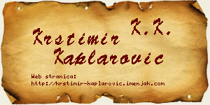 Krstimir Kaplarović vizit kartica